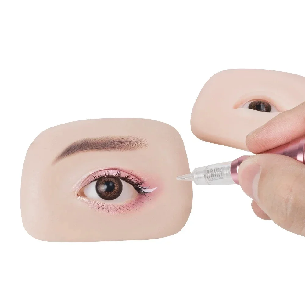 2 قطعة سيليكون Microblading التدريب ممارسة الجلد الوشم الحاجب والعين وحدة مجسمة ماكياج العين محكم بيونيك