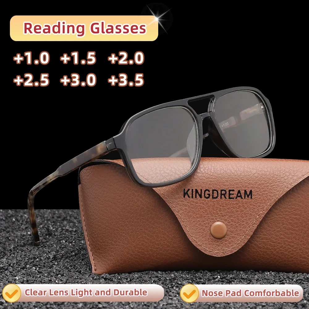 KINGDREAM Lesebrille, klassischer Komfort für Männer und Frauen, Anti-Blaulicht-Presbyopie-Brille, Lesebrille +1,0 + 1,5 + 2,0 + 2,5 + 3,0 + 3,5