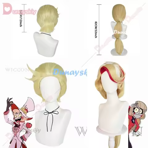 Lucifer Front Lace Wig Anime Cosplay Men Short Blond Hair 28cm Lucifer Charlie Morningstar Cosplay Free Wig Cap