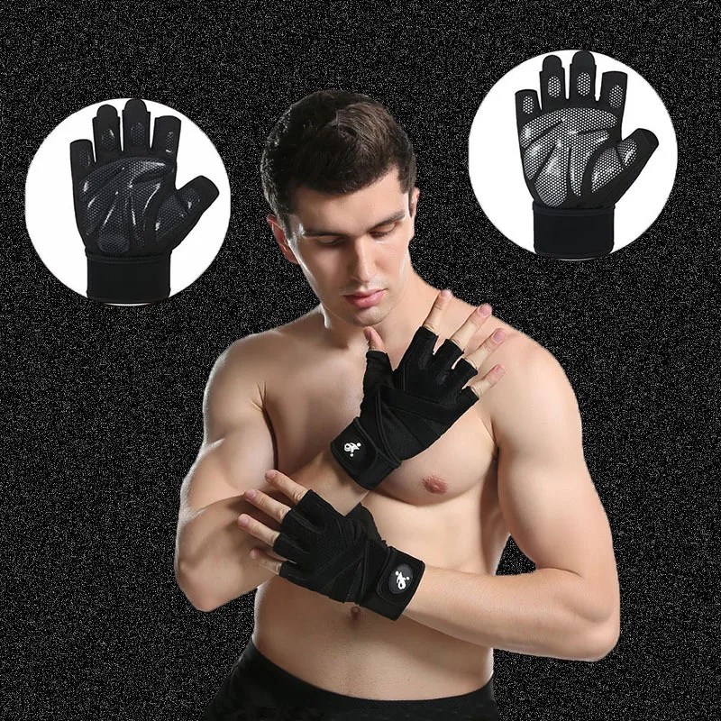 Dumbbell Gloves for Men Women Weightlifting Crossfit Bodybuilding Workout Sport Gym Training Gloves Non-slip Wrist Protector