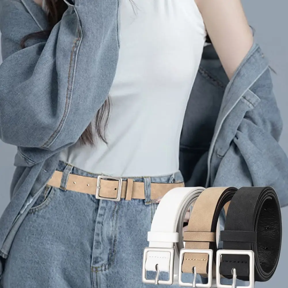 

Модный замшевый кожаный ремень с пряжкой, повседневный деловой пояс в стиле ретро, роскошный дизайнерский пояс для женщин