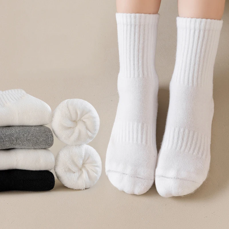 3 Paar Sportsocken, warme Laufsocken für Kinder, Schulsocken für Kinder, einfarbige Socken für Studenten
