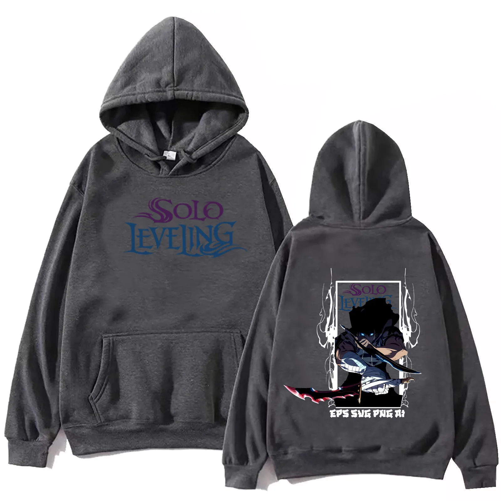 Solo Leveling Standbeeld God Hoodie Lange Mouw Streetwear Dames Heren Sweatshirt Met Capuchon Mode Kleding