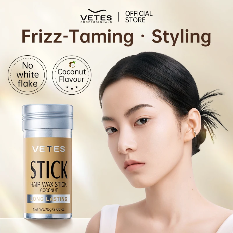 

VETES 75g Hair Styling Wax Flexible Hold And Natural Finish Ideal for Textured Hair Styles Non-Greasy Long-lasting Control Hair