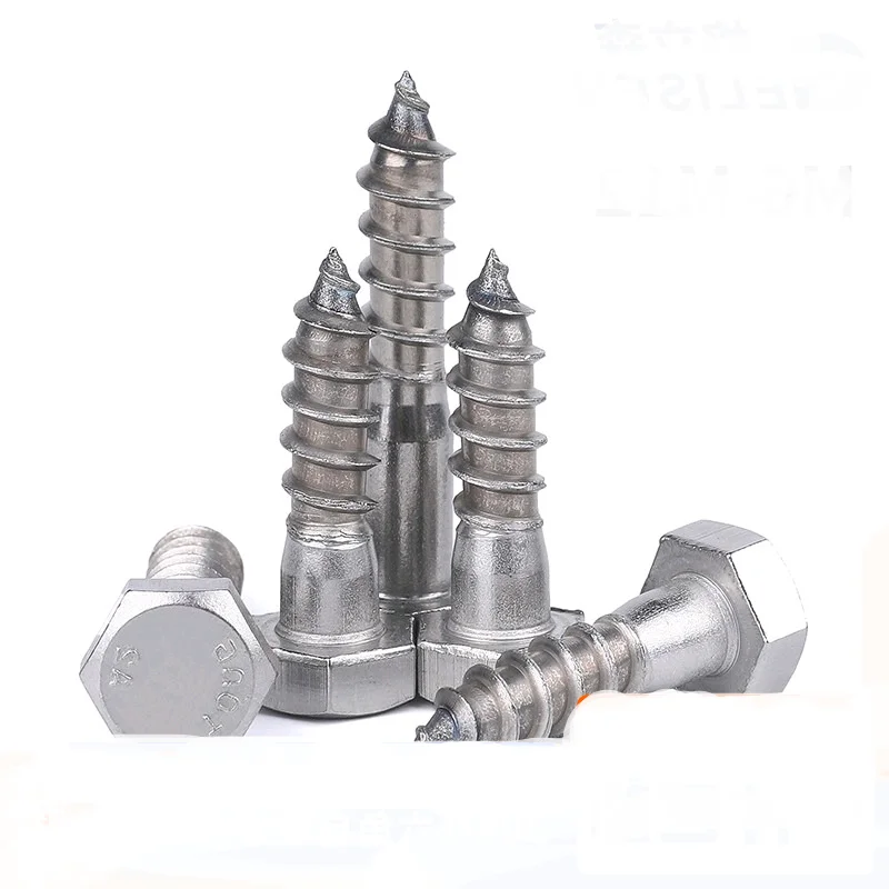 M6 M8 M10 M12 304 Stainless Steel Outer Hexagon Self Tapping Screw Outer Hex Head Lag Bolts Wood Screws Bolt