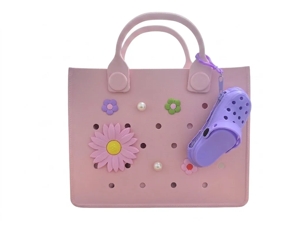 Mini-Silikon-Reißverschlusstasche in Clog-Form 3x12,5cm Niedlicher Cartoon-Schlüsselanhänger Münzbörse für Kinder Mädchen Reise-Aufbewahrungstasche Charm-Taschen – Detail 3