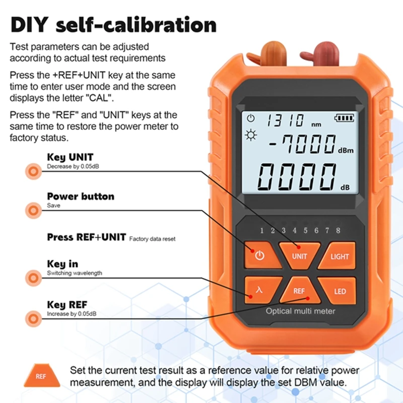 4 In 1 Optical Power Meter Visual Fault Locator 5Km Light Pen LED Lighting OPM Network Fiber Optic Cable Tester Tools