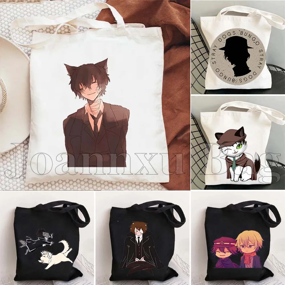 Cute Manga Bungou Stray Dogs Kenji Naomi Ranpo Dazai Chuuya Bunny Himiko Fukuzawa Anime Gifts Canvas Totes Bag Shopper Handbags