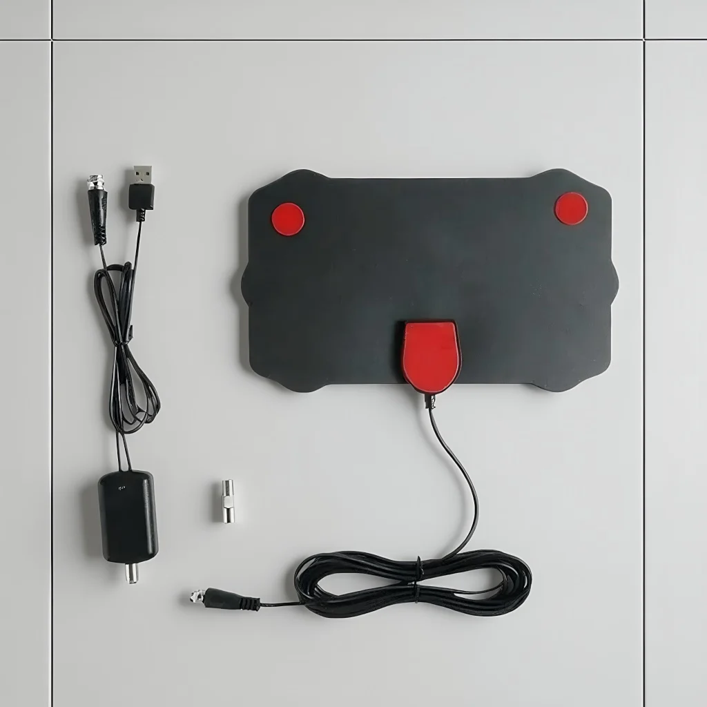 Antenne TV DTV HD 4K à Gain élevé - Prise UE 5000 Miles Booster Aérien intérieur actif HD Conception plate