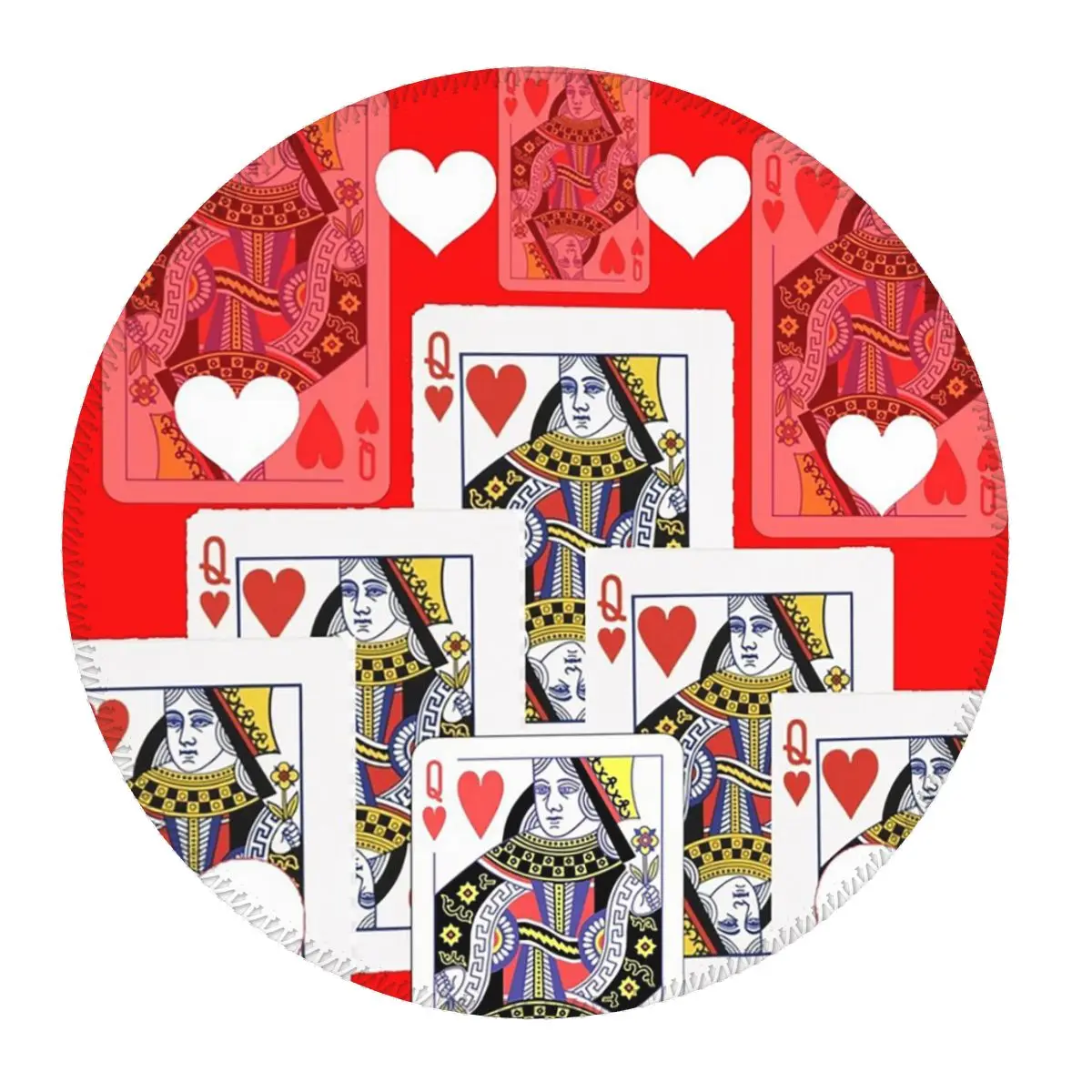

Круглый коврик для мыши Casino Nights Red Queen Of Hearts, коврик для клавиатуры и мыши, коврик для геймерского ПК, офисные аксессуары, настольные коврики