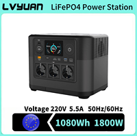 1080Wh LiFePo4 Power Station Max Output Power 1800W 220V EU Socket&USB Outdoor/Home Portable Emergency Power Bank