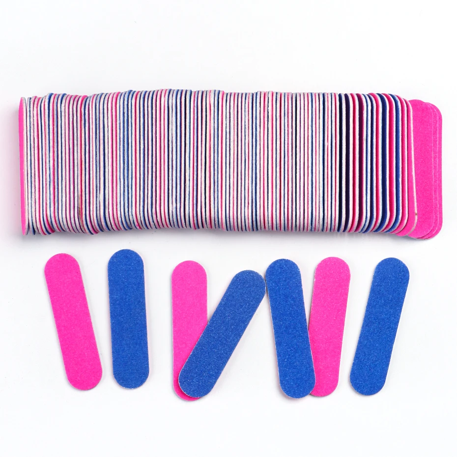 50/100pcs Double Side Nail Files Mini Wood Sanding Buffer Block Set For Gel Polish Manicure Pedicure Salon Nail Art Tools