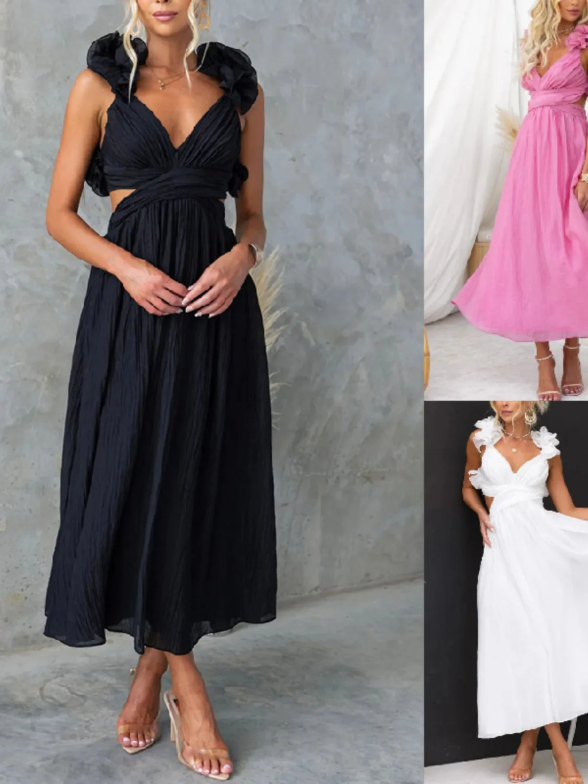 

Сексуальное кружевное плиссированное платье Dr, женское платье из смеси хлопка с бантом, всесезонное повседневное платье Ele Faionable Dr