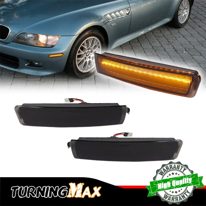 Car Front Bumper Side Marker Turn Signal Lights Parking Lights Driving Lights For BMW Z3 M Coupe 1996-2002 Amber/White LED 12V