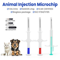 READELL Free Shipping  Pet Microchips 2.12x12/1.4x8mm ISO11784/785 FDX-B cat dog,snake syringe EM4305 fish microchip