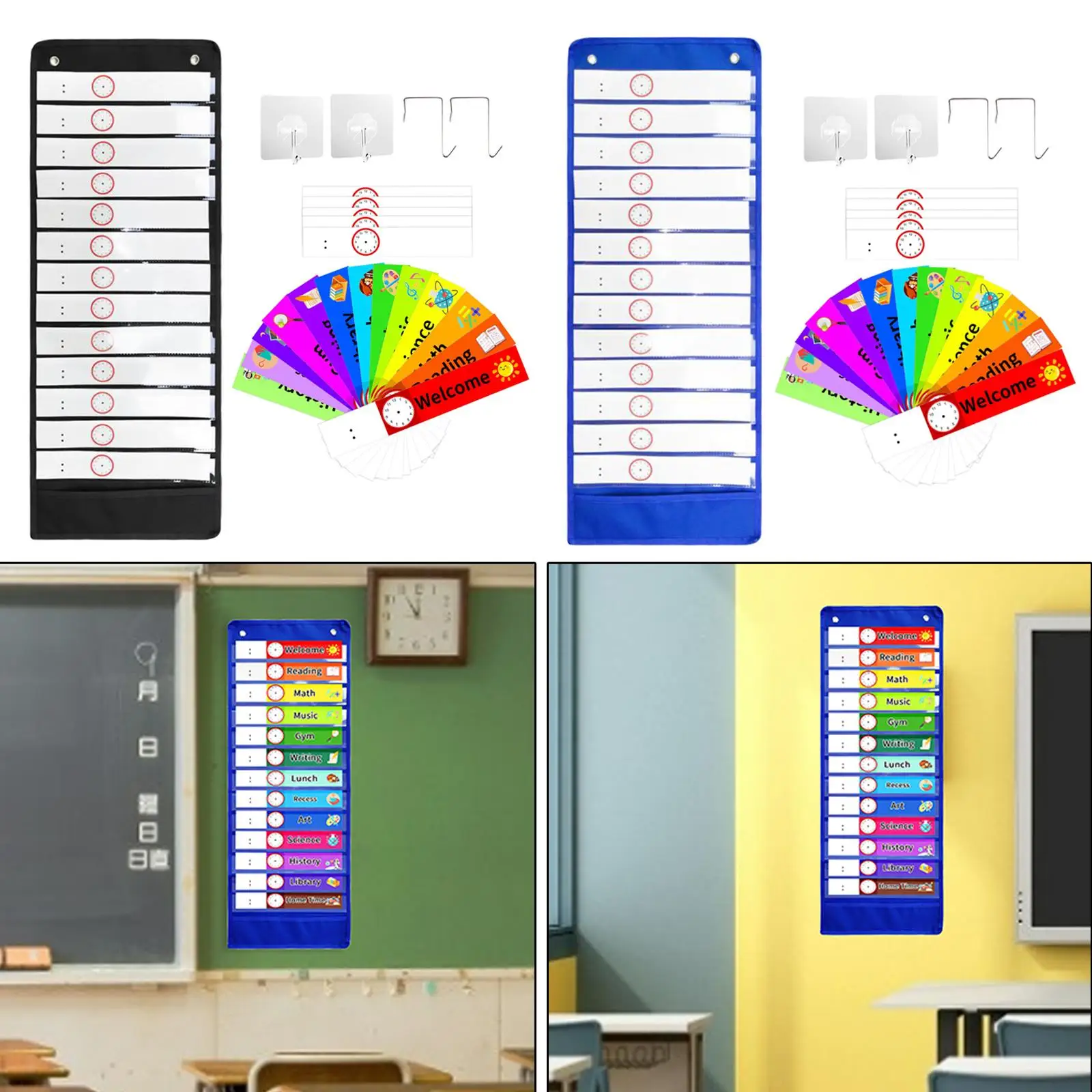 Grafico di pianificazione giornaliera Kit mensile con cancellazione a secco Calendario Preattività Aula Insegnante Bambini piccoli