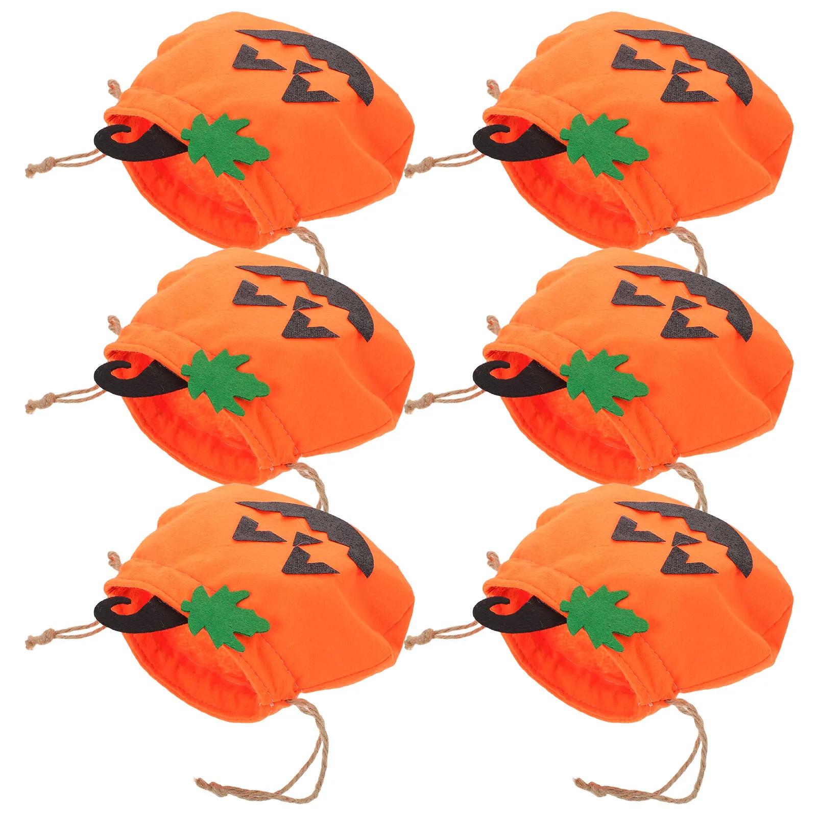 

6Pcs Pumpkin Treat Bags Halloween Candy Tote Reusable Trick Or Treat Handheld Bags Kids Party Favor Decor Pumpkin Candy Bucket