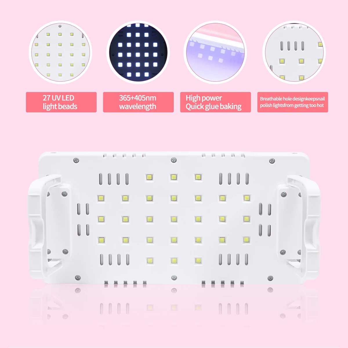 โคมไฟเล็บยูวี LED แบบพับได้ พกพาสะดวก ใช้พอร์ต USB สำหรับทำเล็บ แห้งเร็ว พร้อมแผ่นรองมือหนัง เหมาะสำหรับร้านทำเล็บ
