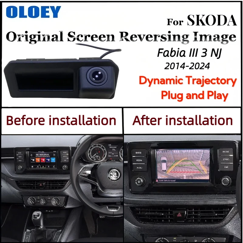 para-skoda-fabia-iii-3-nj-2016-2024-pantalla-original-actualizacion-trayectoria-dinamica-manija-del-maletero-camara-de-respaldo-trasera-de-marcha-atras-mib
