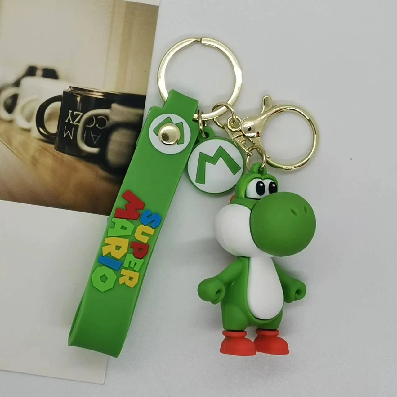 Mario Bros Peach Princess Luigi Yoshi KeychainToad Bowser Action Figure Model PVC Cartoon Bag Doll Pendant Toys Gift view 4