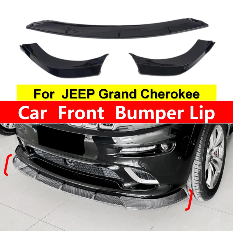 

3 Pieces for Jeep Grand Cherokee SRT 2012 -2016 SRT8 Car Bumper Front Lip Carbon Fiber style