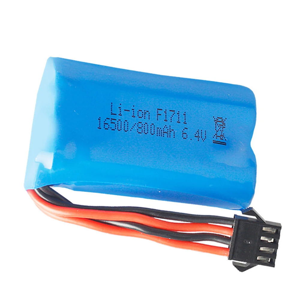 5 sztuk/partia 6.4 V 800mAh Lipo baterii dla WLToys 18628 18629 18428 18429 zdalnego szybki samochód zabawki SM4P złącze części zamiennych 6.4 V