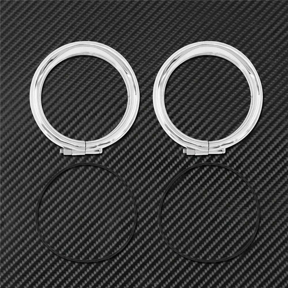 Motorcycle Bezel Visor Style Turn Signal Light Lamp Trim Ring With Rubber Rings For Harley Touring Softail FLHR Road King FLST