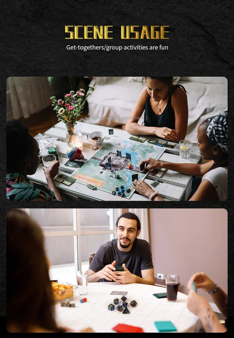 ชุดลูกเต๋า LED พร้อมกล่องชาร์จ DND รูปแบบลูกเต๋าเขย่าเพื่อจุดไฟสําหรับดันเจี้ยนและมังกรเล่นตามบทบาทลูกเต๋าสําหรับเกมบนโต๊ะ