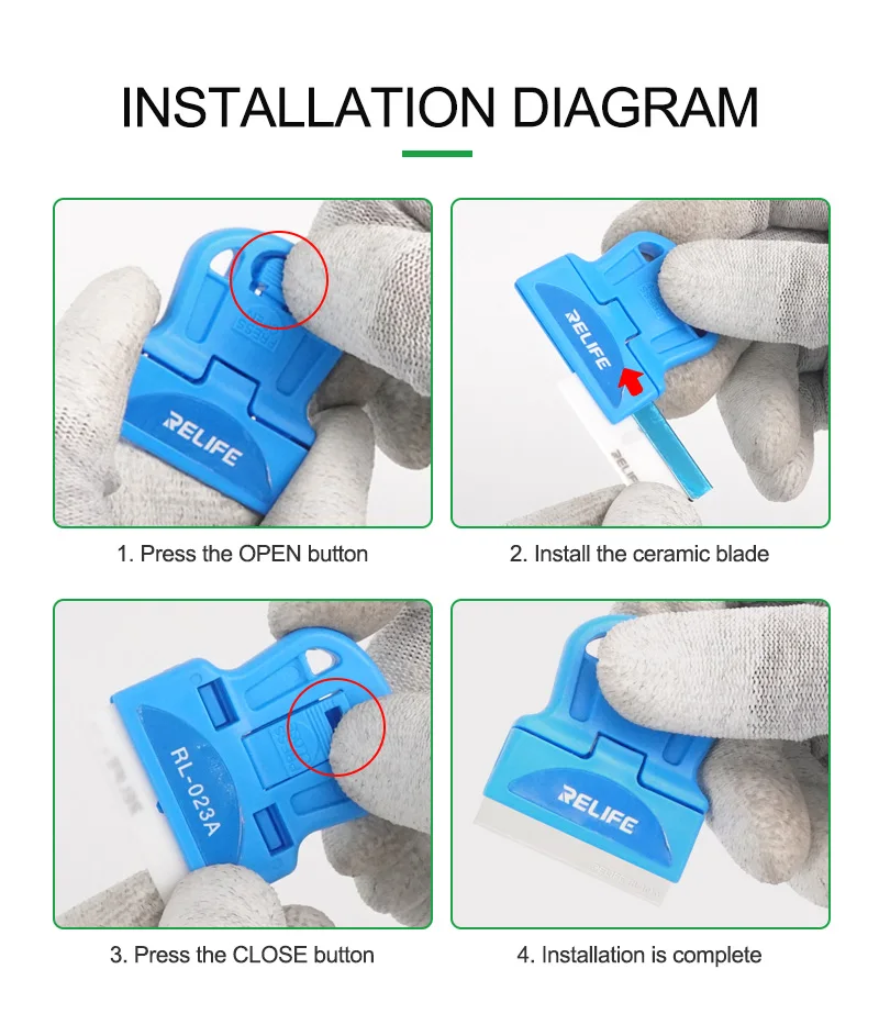 RELIFE RL-023A rimozione della colla ceramica per il taglio di polarizzatori rimozione della colla a secco OCA dallo schermo che separa la colla del telaio