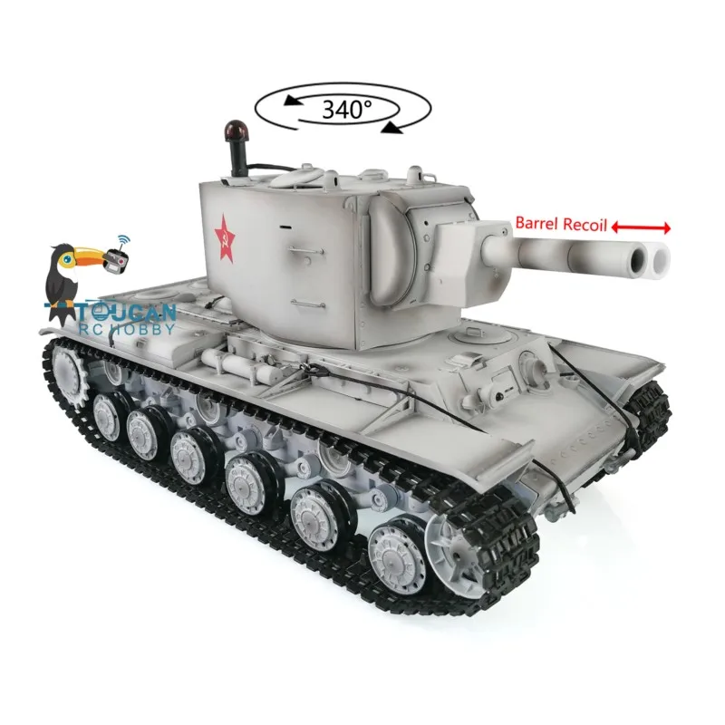 Henglong 1/16 7,0 versión de plástico KV-2 soviético RTR RC tanque Gigant 3949 barril retroceso Control remoto tanque de guerra modelo juguetes para niños