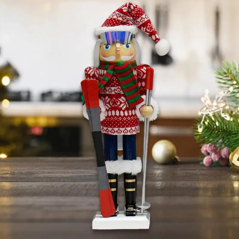 Nutcracker Tree Ornaments 15Inch Santa Hat Wooden Christmas Figures Soldier Nutcracker Holiday Nutcracker Soldier Doll