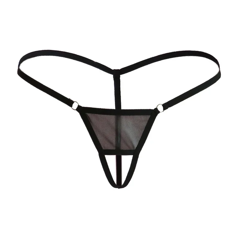 Sexy Men's G-Strings Low Rise Crotchless Underwear Thong Solid Color buttocks Hollow Briefs Male Underpants Jockstrap Panties