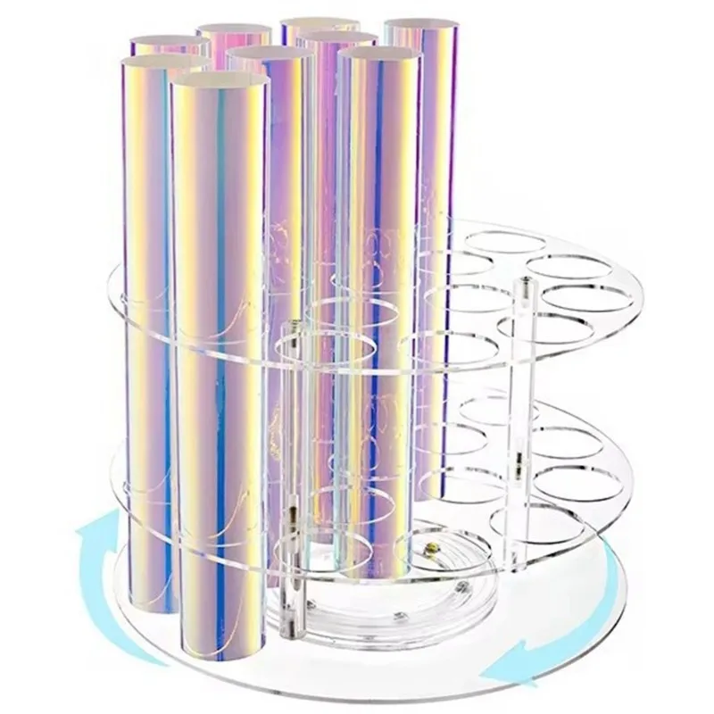 【TODAY-BUY】~@ Transparent Acrylic Multi-Layer Household & Commercial Roll Material Rotating Display Stand
