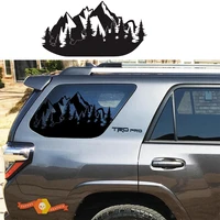 Pegatina de decoración para ventana lateral de coche, accesorios externos para 4 corredores, montaña, bosque profundo, todoterreno