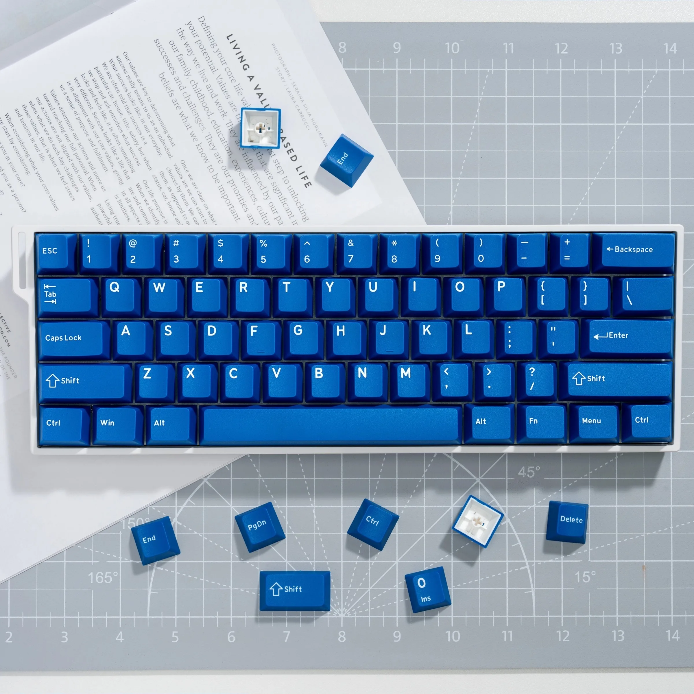 121 Keys Classic Blue Keyboard Keycaps Double Shot ABS Keycaps Cherry Profile for Gateron MX Switches Mechanical Gamer Keyboard