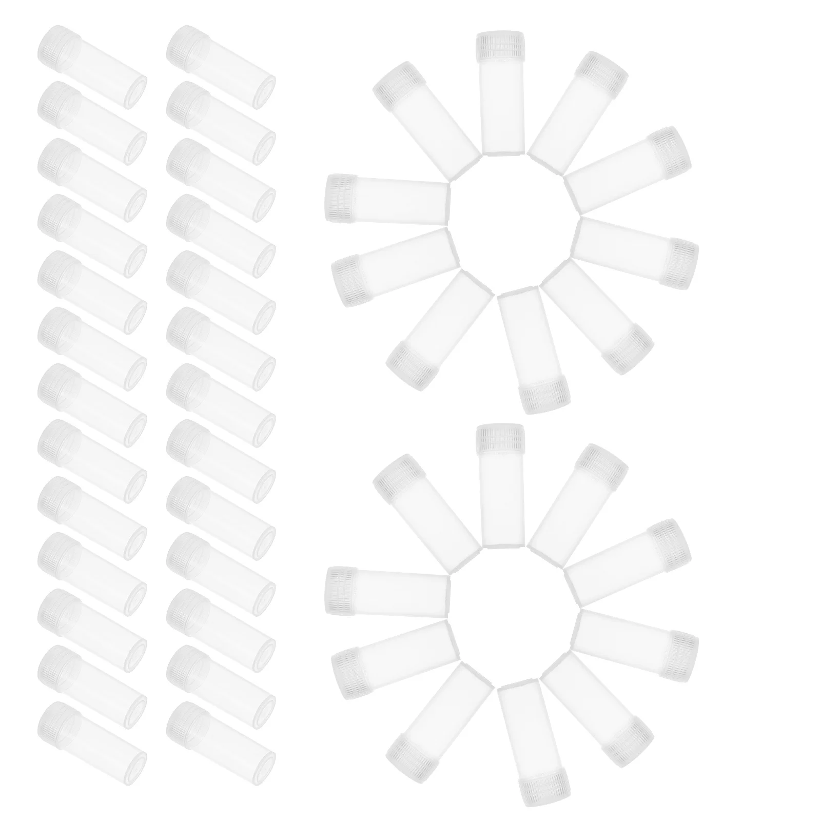 

100 Pcs Sample Container Bottle Plastic Vial Tube Bottles with Caps Mini Vials Lab Containers Filling