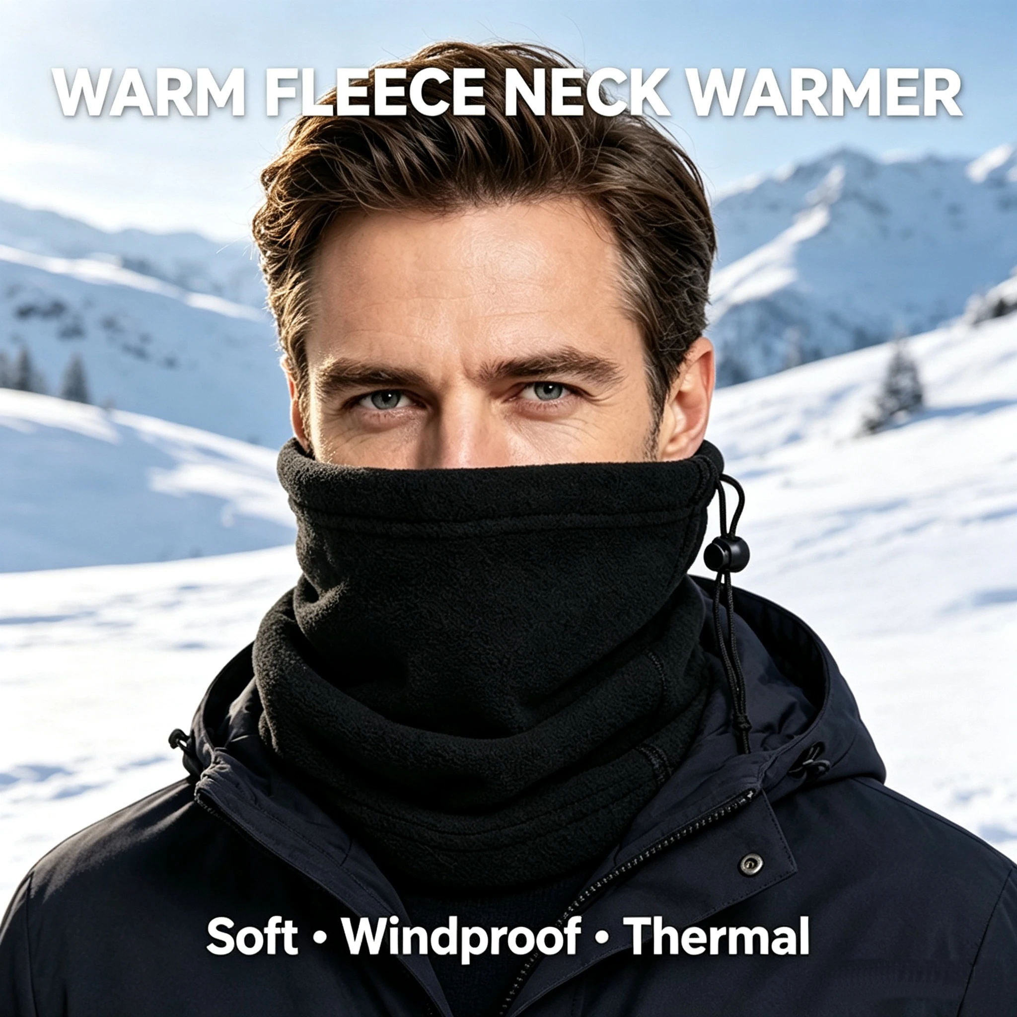 Winte Warm Mask Men Women Fleece Neck Warmer Outdoor Windproof Scarf Skiing Cycling Sport Face Mask Balaclava Camping Hiking