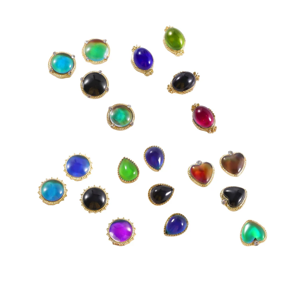 5Pcs Temperature Changing Opal Nail Sticker Set Creative Nail Art Decoration Party Manicure Accessories Unique Shiny Decals