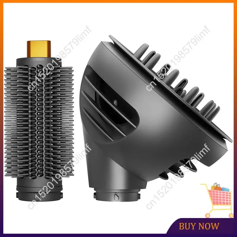 

MSOR-For Dyson Airwrap HS01 HS05 HS08 Curling Iron Attachments- Round Volumizing Brush And Wave Curl Diffuser Set