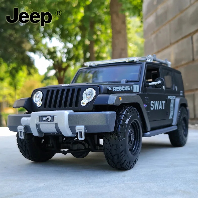 

1:18 Jeep Wrangler Rubicon Alloy Rescue Concept Car Model Diecast Metal Off-Road Vehicles Car Model Simulation Gifts