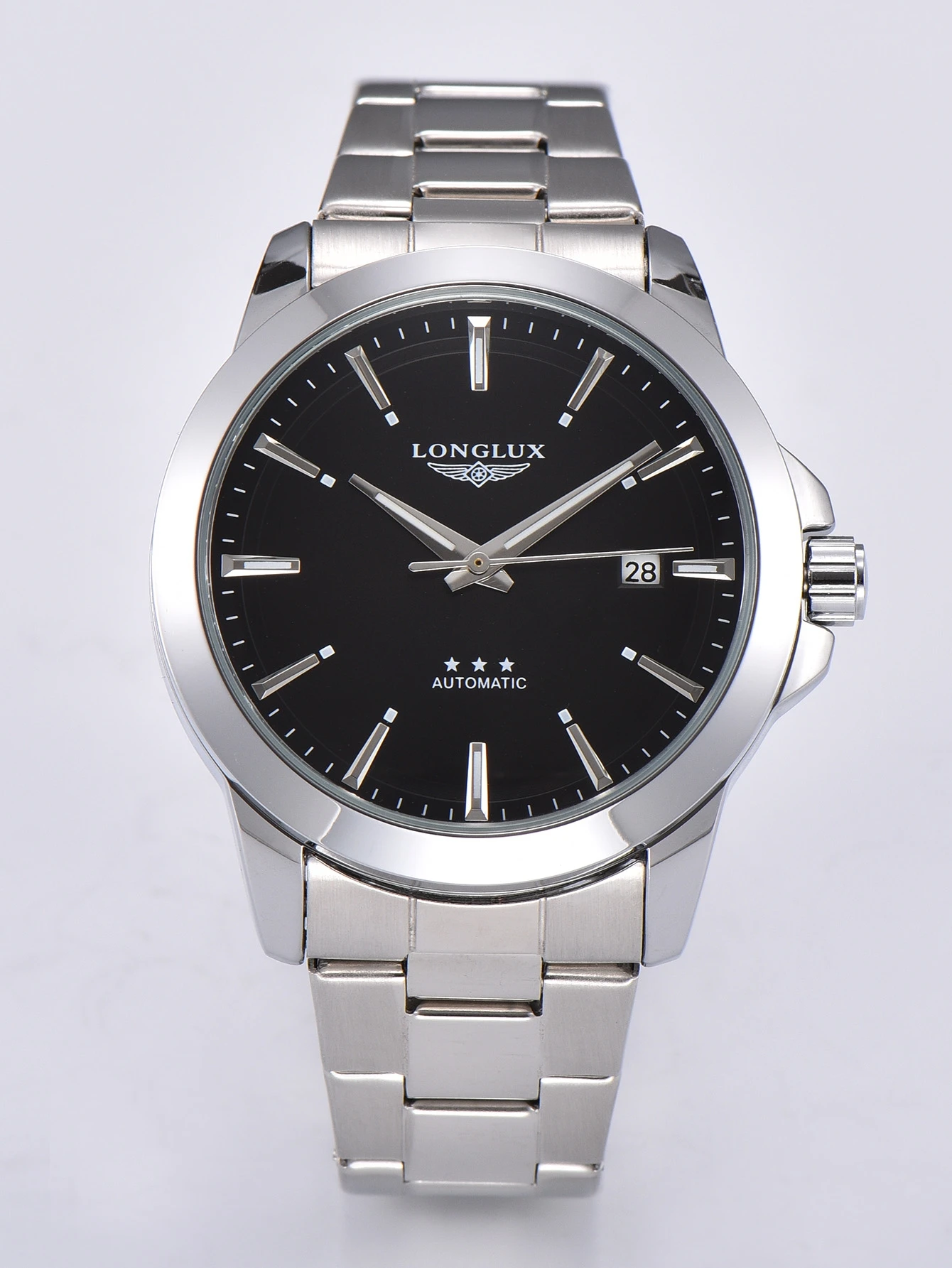 Heren automatisch horloge zakelijke datum mechanische horloges waterdicht roestvrij staal lichtgevend minimalistisch cadeau voor jou