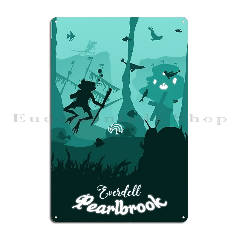 Everdell Pearlbrook gry planszowe minimalistyczna podróż metalowy znak impreza spersonalizowane plakaty plakat znak blaszany