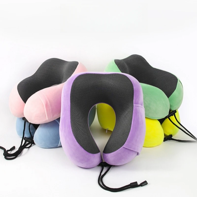 1pc Memory Cotton U-shaped Pillow, Slow Rebound Neck Protection Travel Pillow with Support, Suitable for Airplanes, Cars, Office