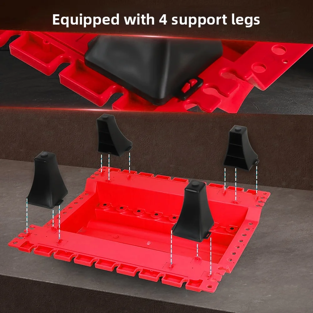 For FITYLE Engine Cylinder Head Parts Storage Tray Red PP Organizer Rack For Valves Springs Camshafts Automotive Repair Tool