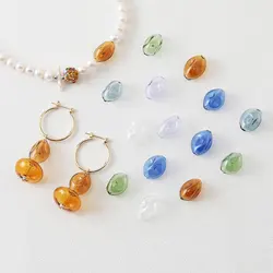 4PCS Drop Oval Hollow Glass Pendants Glass Charms for Jewelry Making Bracelet DIY Hand Made Necklace Beads Beaded Accessories