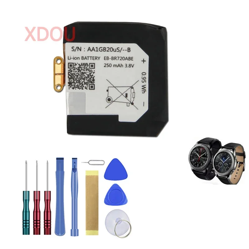 XDOU Battery 250mAh EB-BR720ABE For Samsung Gear S2 Classic R720 R732 Batteries Accompanying Tool