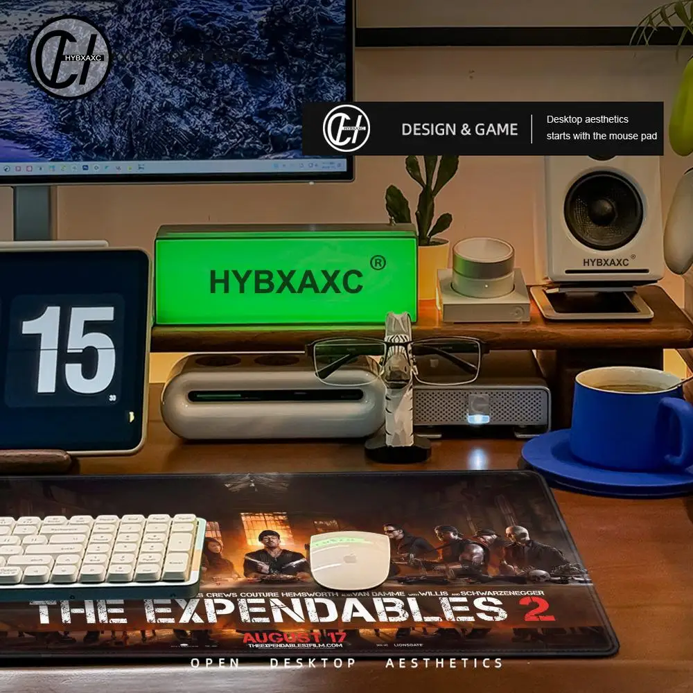 O e-expendáveis mousepad impressão hd jogadores de computador borda de bloqueio antiderrapante mouse pad xxl90x40cm teclado pc mesa almofada