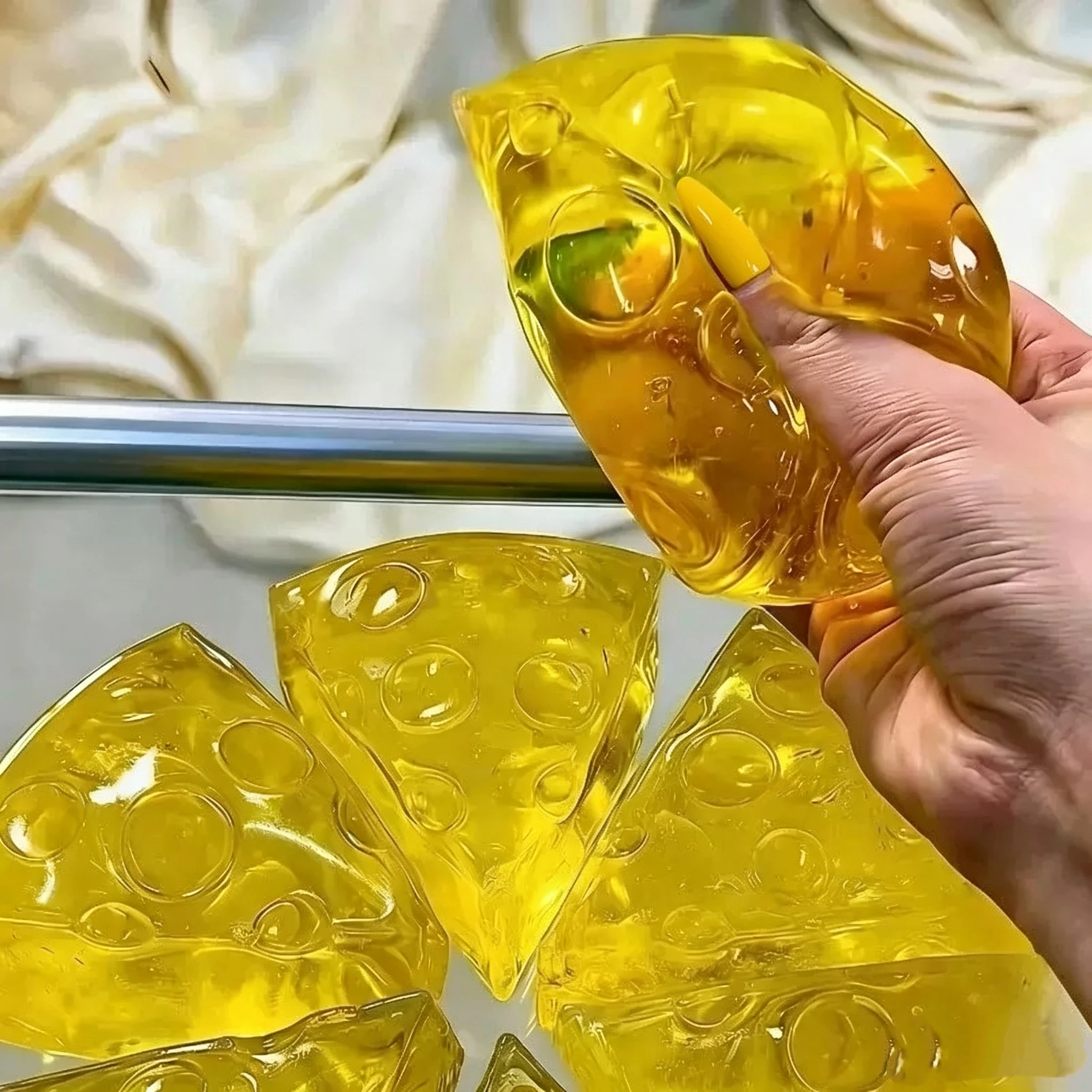 Juguetes Antiestrés de Queso y Miel, Bolas Antiestrés, Decoraciones para Escritorio, Recuerdos para Fiestas