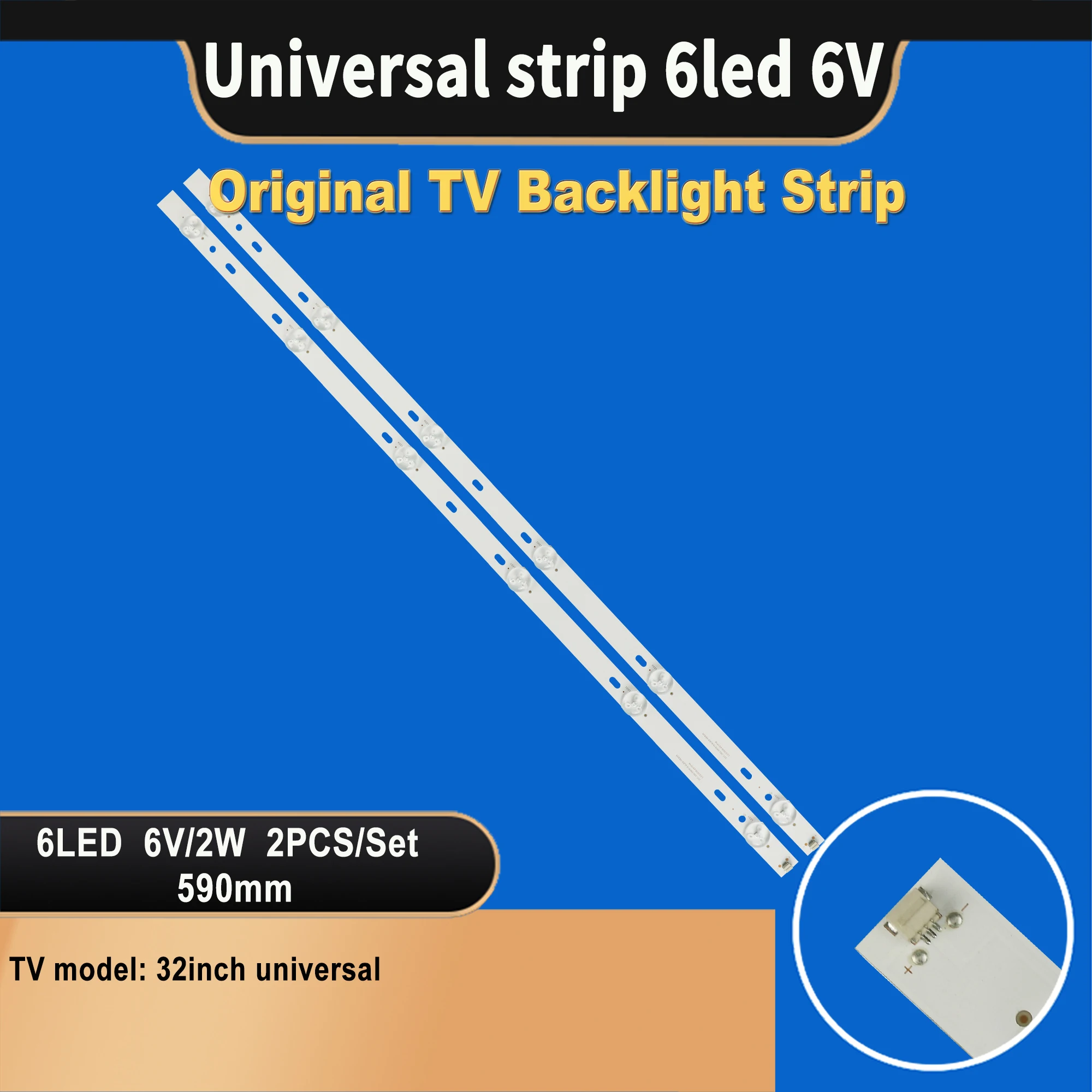 TV-094 Universal TV backlight strip with lens 32 inch backlight 6V2W  LED TV Backlight Strips 6LEDs for Universal 32inch 6LEDS