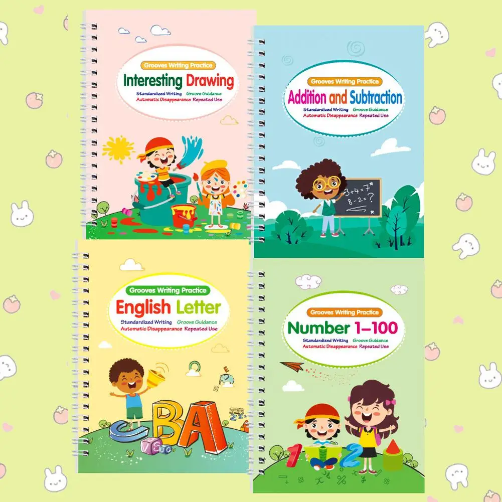 New Reusable Copy Book Learning English Letter Calligraphy Book Drawing Numbers Education for Kids Practice Writing Toys